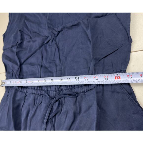 Daily Ritual Women's Large Blue Sleeveless Tencel Shorts Romper Drawstring Top - Picture 4 of 9